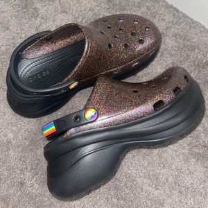 limited edition glitter bae pride platform CROCS
